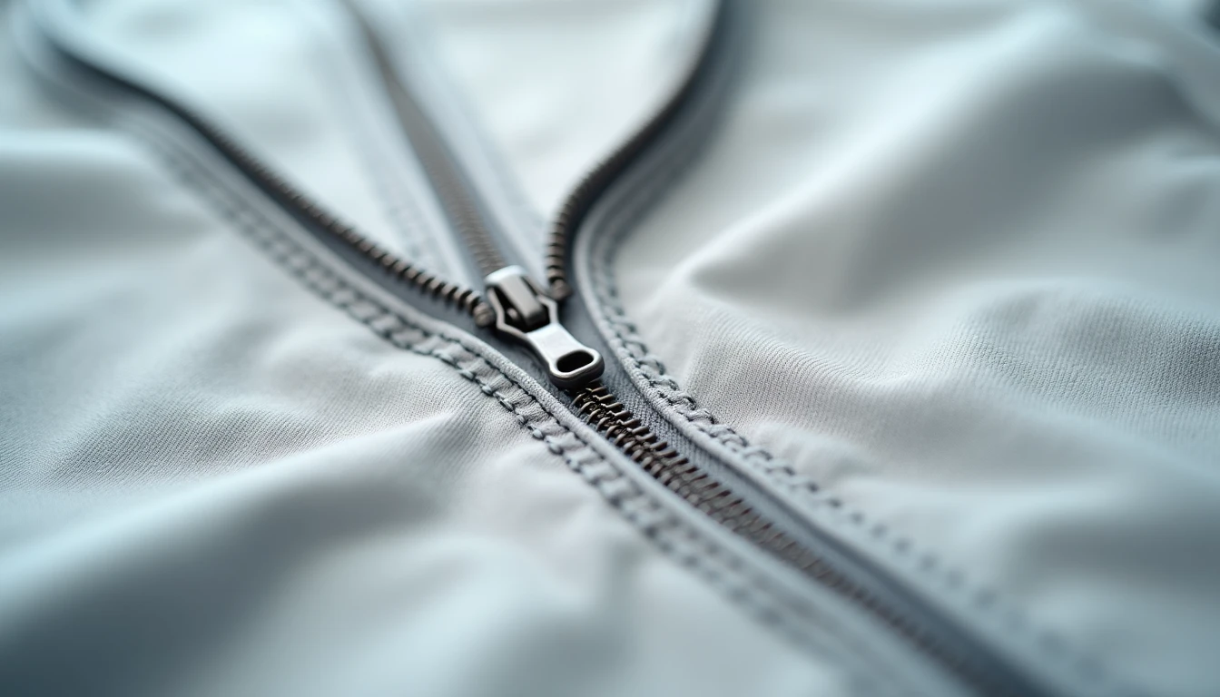 A neatly sewn centered zipper with two even rows of topstitching on either side of the teeth